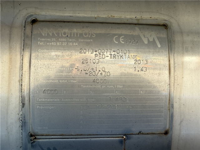 MAN TGM 14.250 4x2 VM-Tarm 5.600 l. Rustfri stål PED Kombi / Euro 6