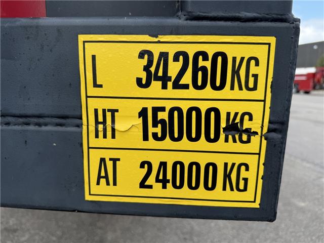 Leci 3 akslet Galvaniseret Tip Chassis med 9,4 m Hardox Kasse