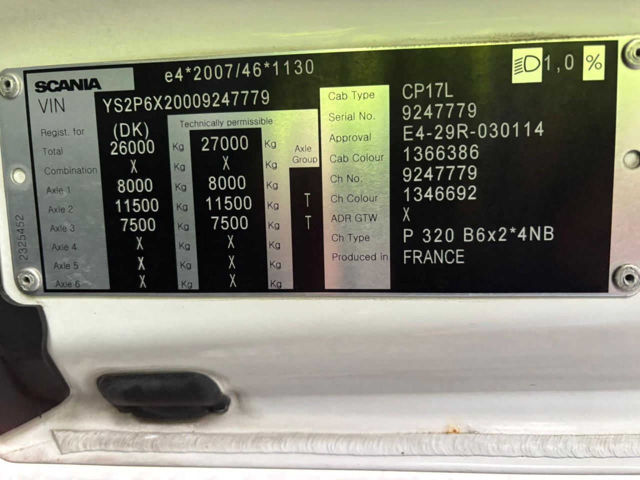 Scania P 320 B6x2*4NB Dobbelt compartment
