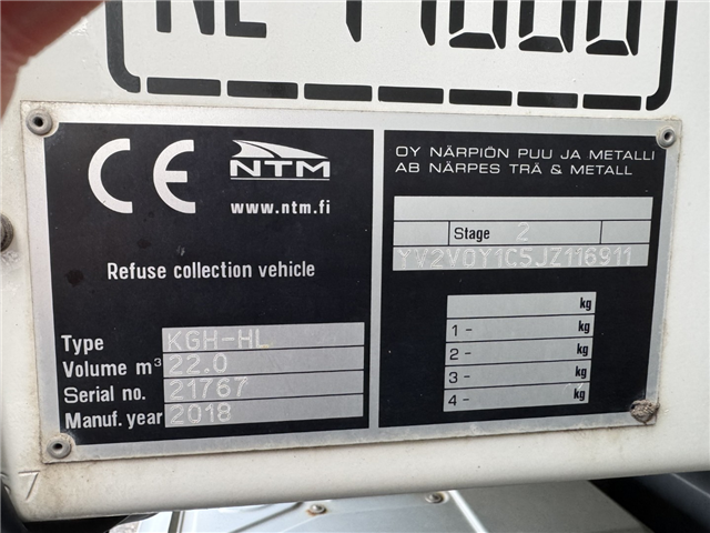 Volvo FE280 6x2*4 Euro 6 NTM 22 m3 Skraldebil