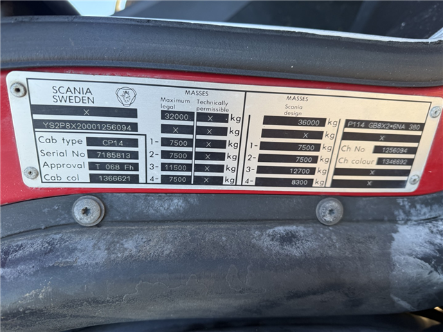 Scania 114G 380 8x2*6 Assmann 14 m3 Slamsuger