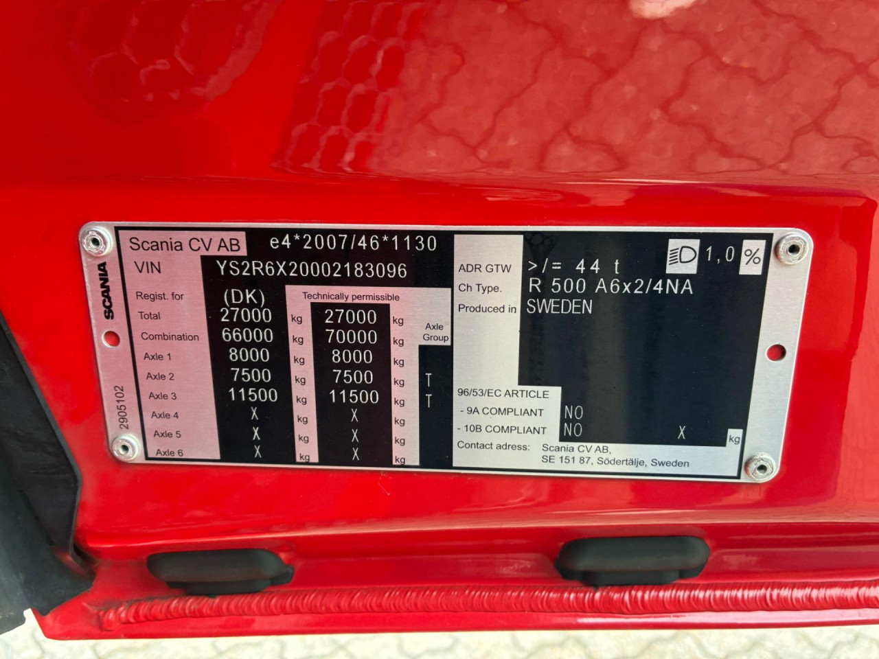 Scania R 500 A6x2/4NA - ADR FL