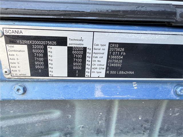 Scania R500 8x2 HNA wirehejs CR19 Highline Euro 5