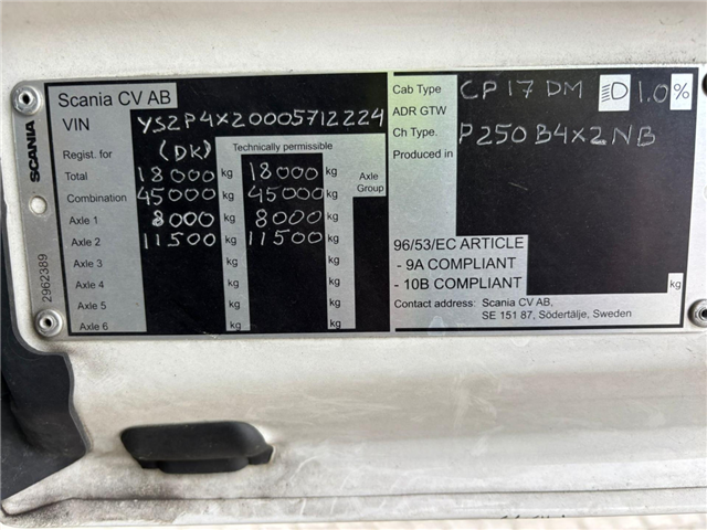 Scania P 250 B4x2NB Box/Lift