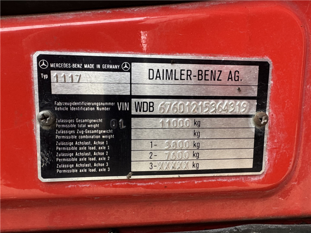 Mercedes 1117 4x2 Autosprøjte / Brandbil