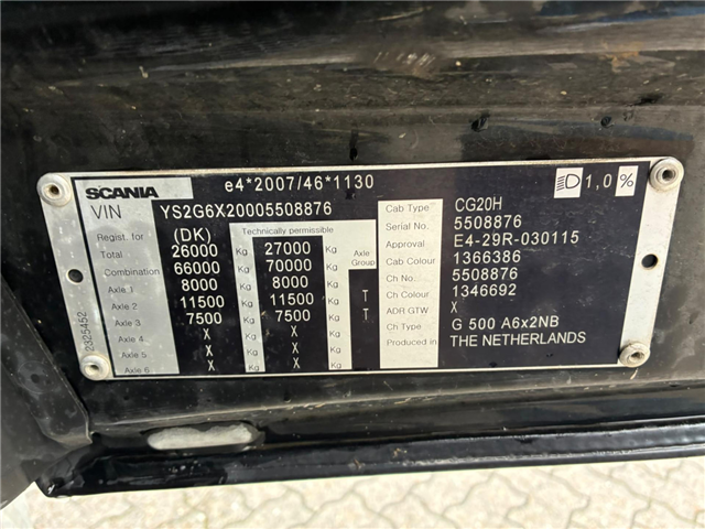 Scania G 500 A6x2NB - HYDRAULIK