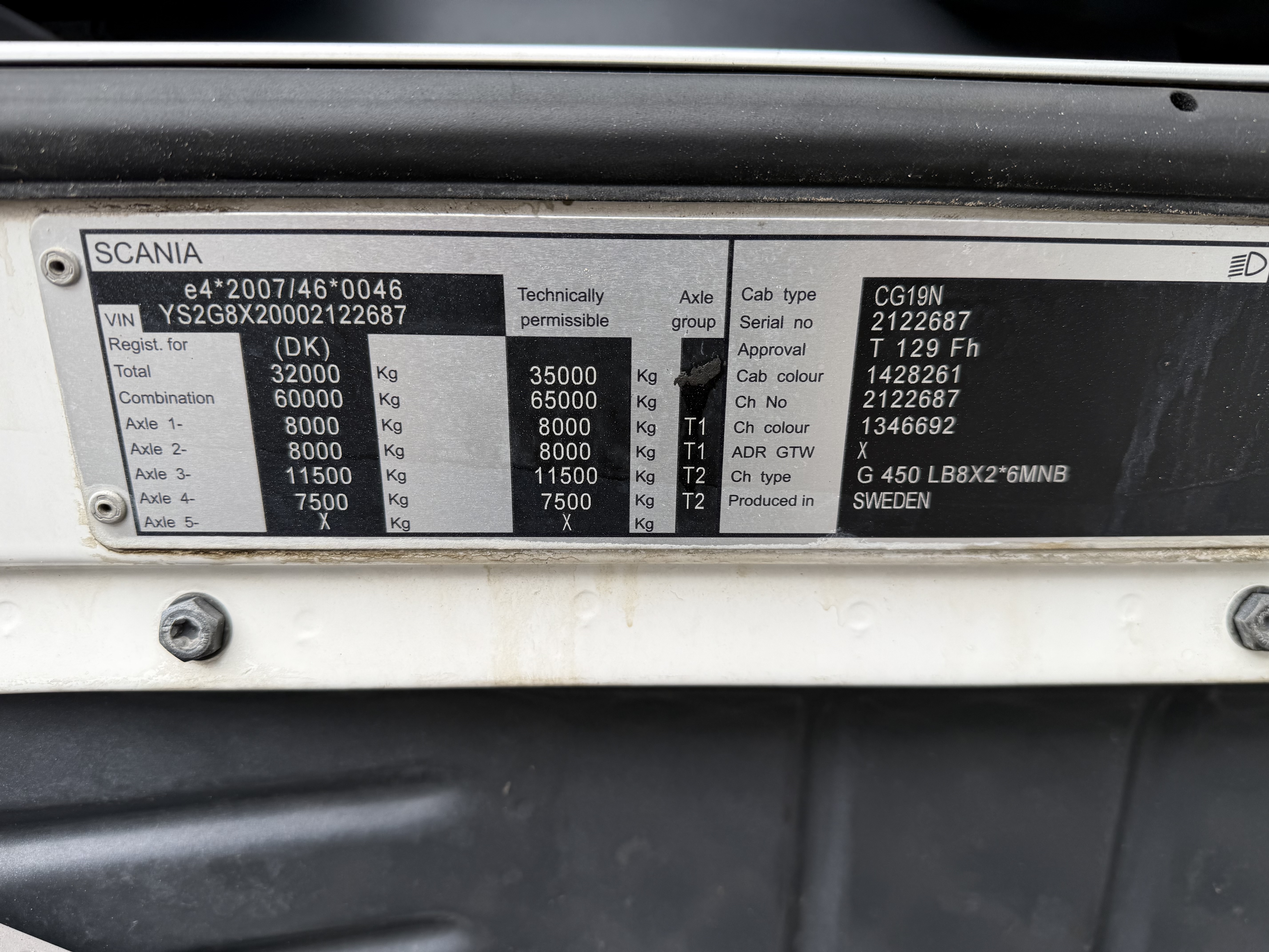 Scania G450 8x2*6 Euro 6 ADR Chassis