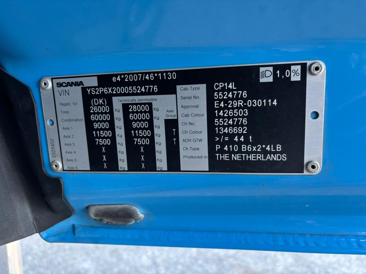 Scania P 410 B6x2*4LB Lad, Lift og træk