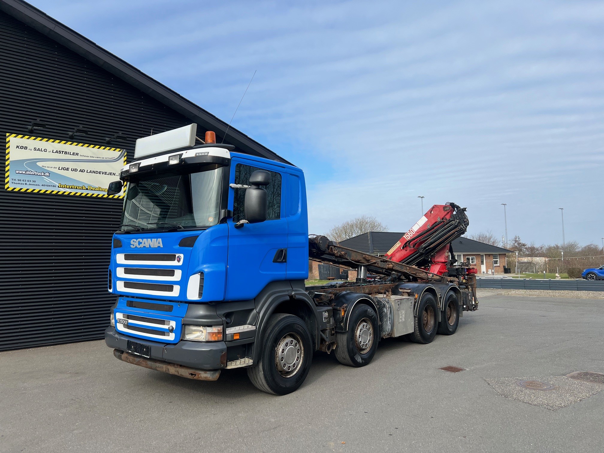 Scania R500 8X4 med HMF hejs og HMF 1560 K5 kran