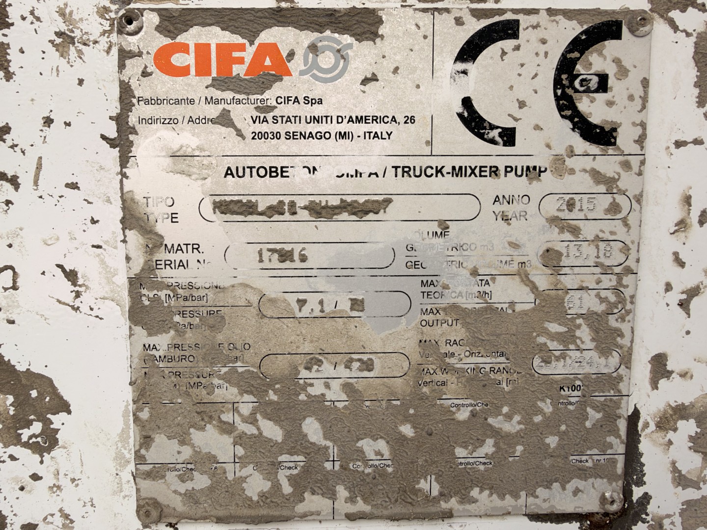 Mercedes Arocs 3251 8x4 CIFA Magnum MK 28.4 L Pumi