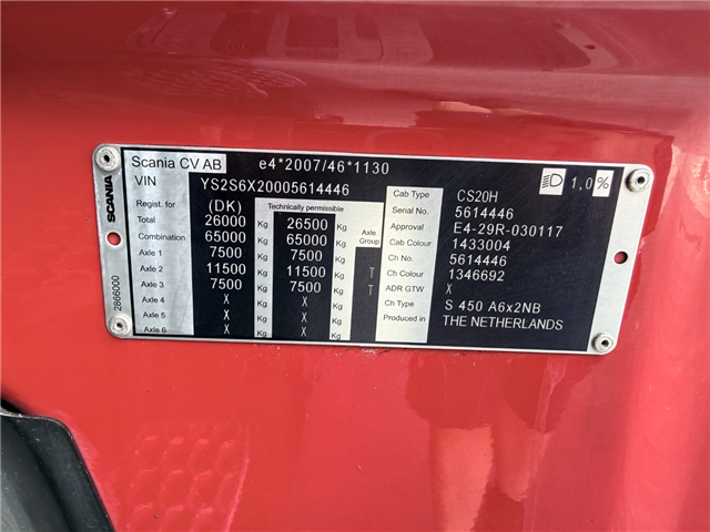 Scania S450 NGS 6x2 Dobbelt bogie / Retarder