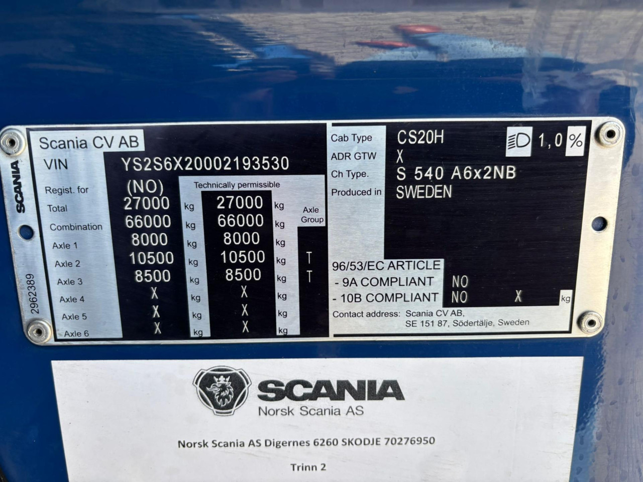 Scania S 540 A6x2NB
