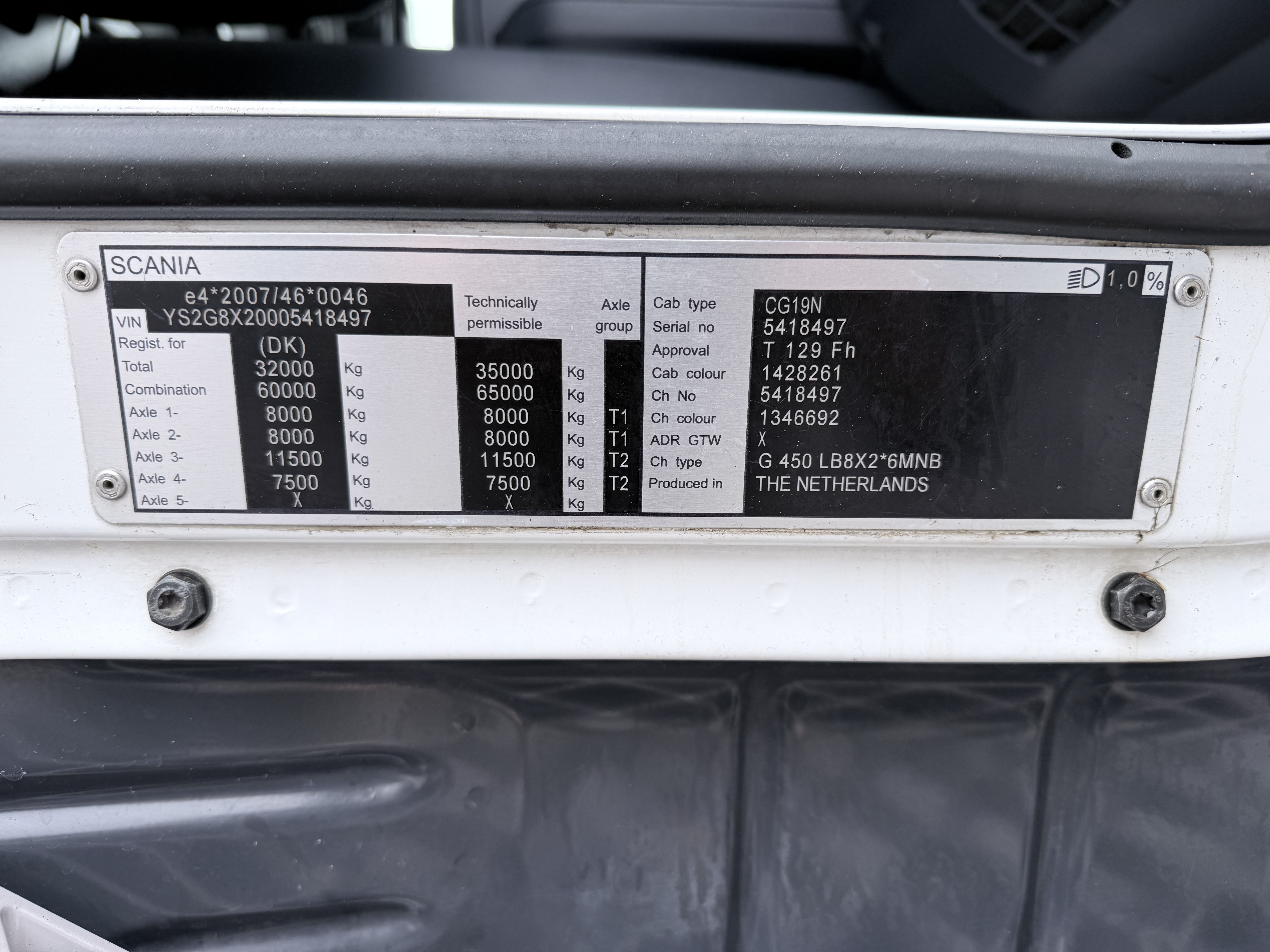 Scania G450 8x2*6 Euro 6 ADR Chassis